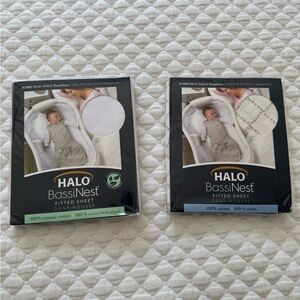 Halo BassiNest Fitted Sheets - White and Gray Patterns